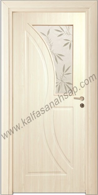 KALFASAN AHŞAP Mdf Kapı Camlı 3